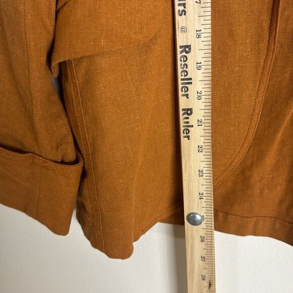 Pinkfilosopy ladies rust open front linen boyfriend blazer size smalll - Picture 7 of 9